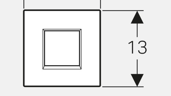 Dimenzije uređaja za aktiviranje ispiranja pisoara Geberit tip 30, pokrovna ploča