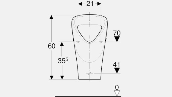 Dimenzije Geberit Selnova Trigonal pisoara