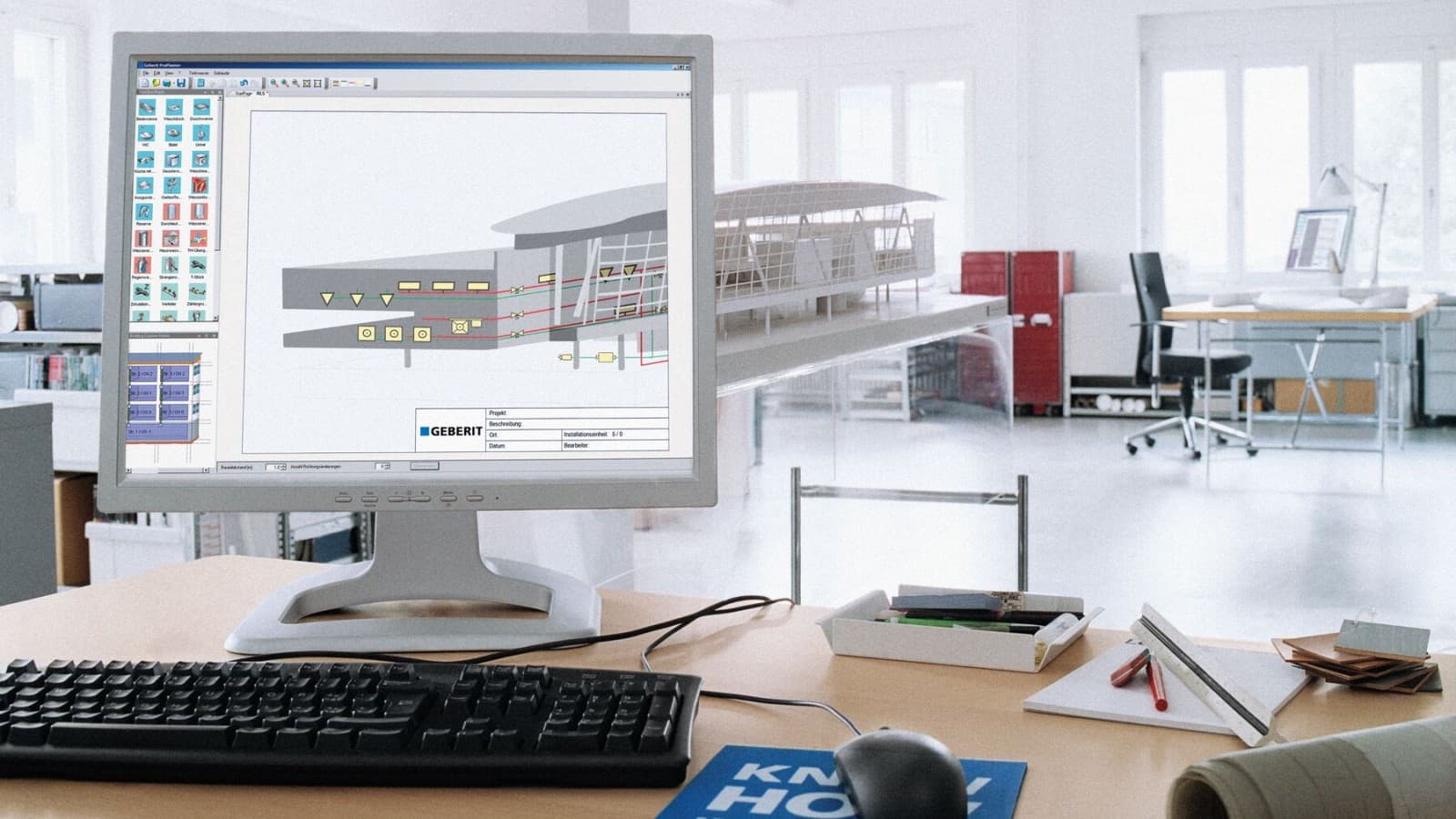 Ekran računala sa sustavom Geberit ProPlanner Ekran računala sa sustavom Geberit ProPlanner