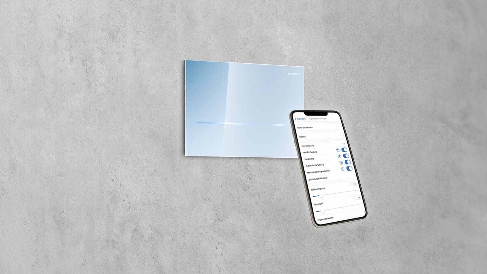 Podesite Geberit Sigma80 WC fispiranje s Geberit Control aplikacijom Podesite Geberit Sigma80 WC fispiranje s Geberit Control aplikacijom